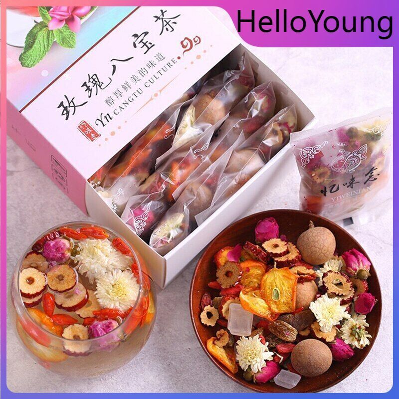 180g 15 Bag Natural Babao Tea Includes Longan Rose Jujube Herbal Tea Health Care