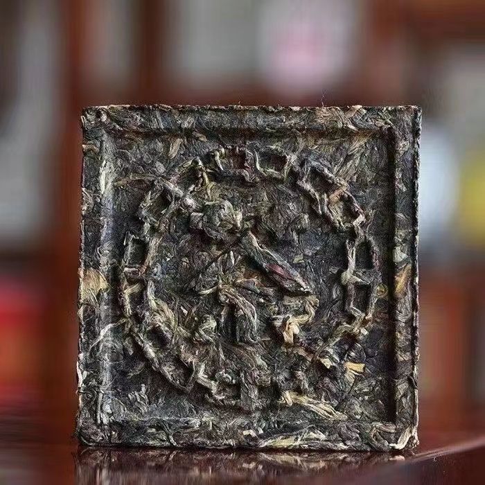 Chinese Tea Pu'er Square Brick Old Raw Pu'er Classic Square Brick Tea 100g