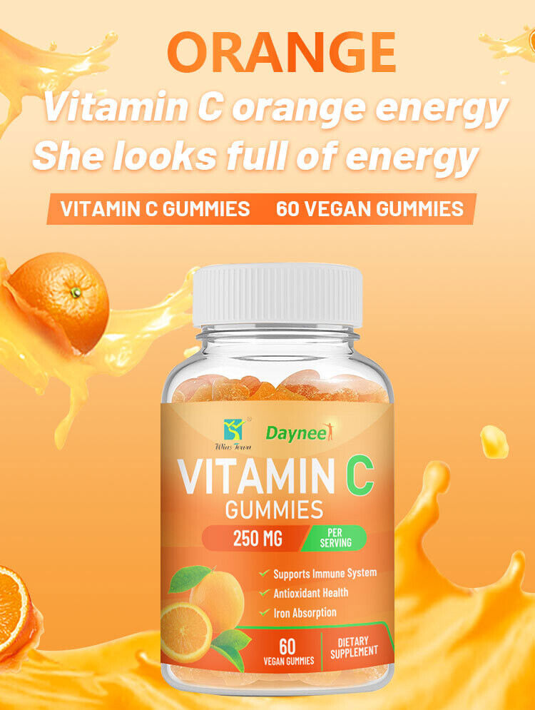 Vitamin C Vegan Gummies Natural Orange 60 Vegan Capsules