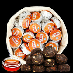 HelloYoung Yunnan Small Puerh Tea Cake Tangerine Peel Pu'er Tea Chinese Puer Black Tea 500g