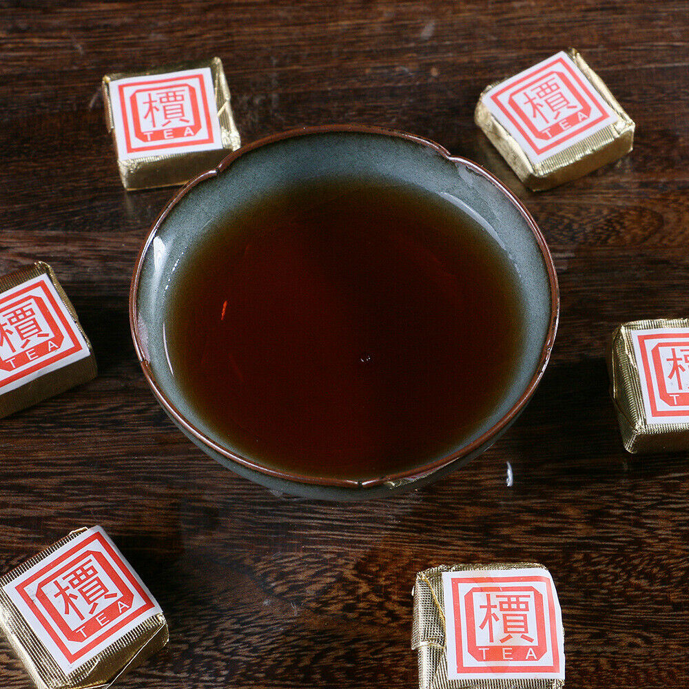 HelloYoung Small Square Brick Tea Natural Pu-Erh In Iron Box Health Care Black Tea 250g