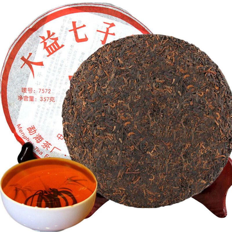 HelloYoung Menghai Dayi Classic 7572 Health Tea Puer China Cooked Puerh Ripe Puerh Tea 357g