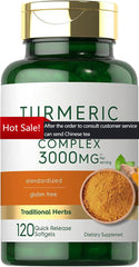 Turmeric Curcumin & Ginger Complex 3000mg | 120 Softgels | by Carlyle