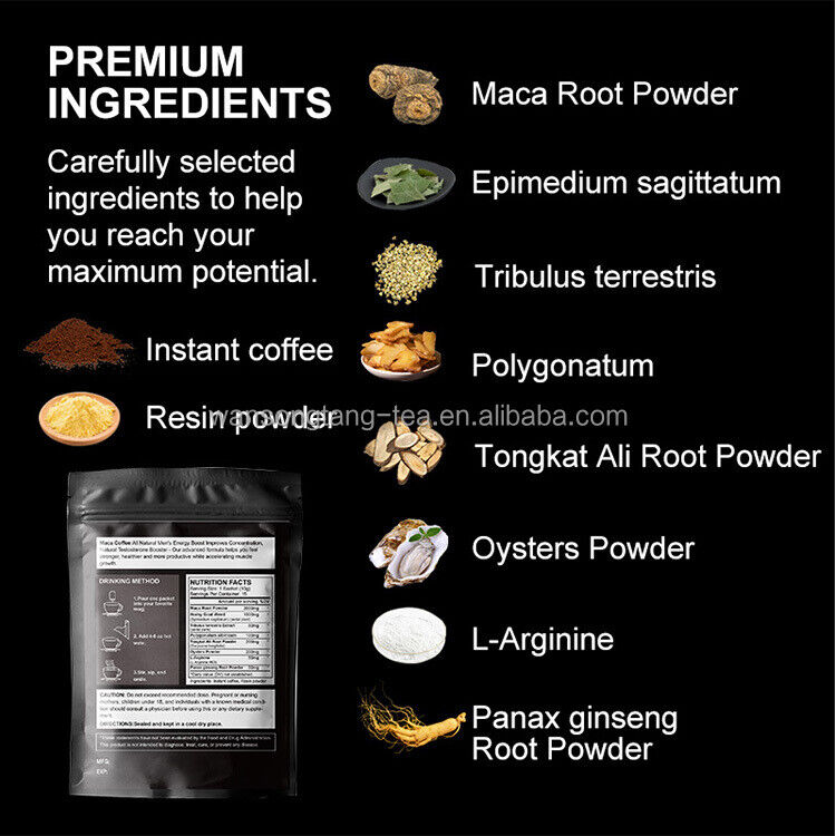 Maca Man Power Energy Extract Coffee Herbs Maca Coffee for Men Chocolate