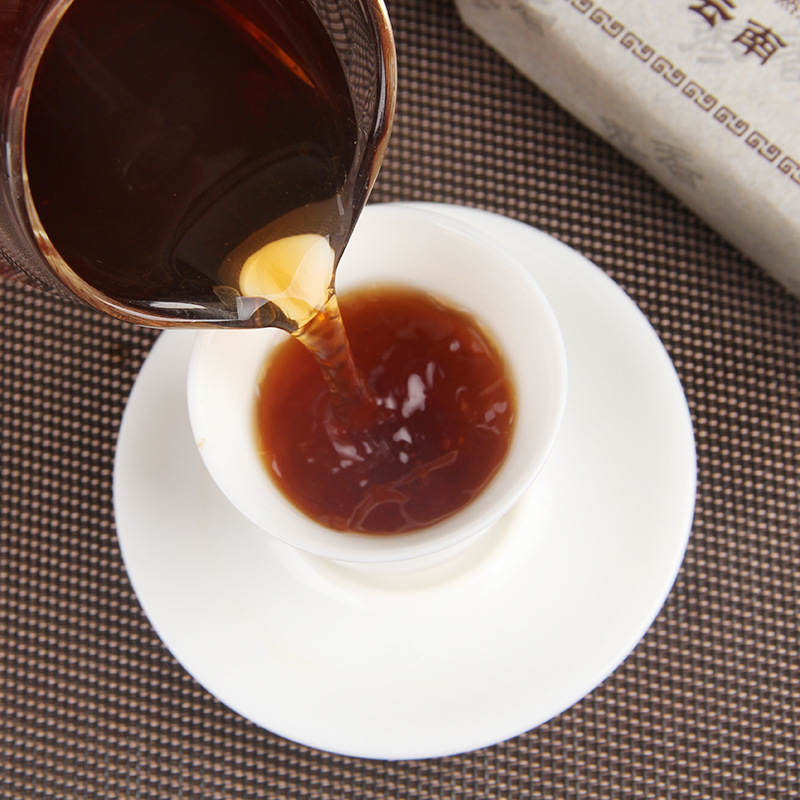 HelloYoung Puerh Tea Ripe Tea Brick Tea Date Fragrant Brick Big Leaf Old Tea Tea
