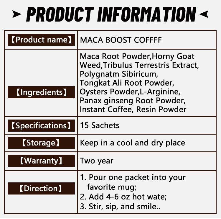 Maca Man Power Energy Extract Coffee Herbs Maca Coffee for Men Chocolate