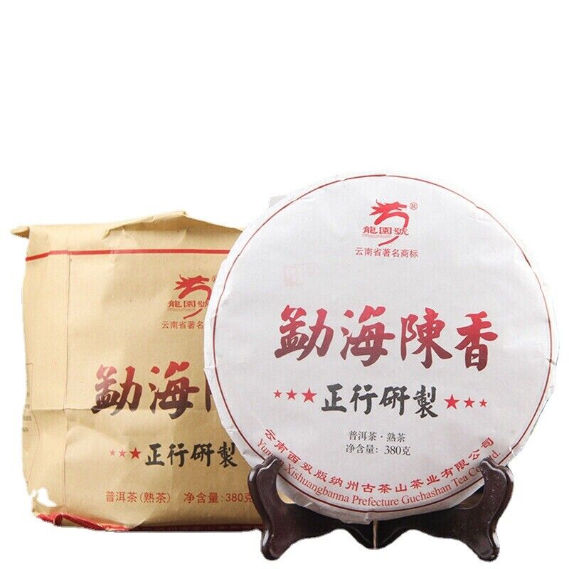 HelloYoung 380g Organic Cooked Tea Top Menghai Big Tree Pu'er Tea Slimming Black Tea 勐海陈香