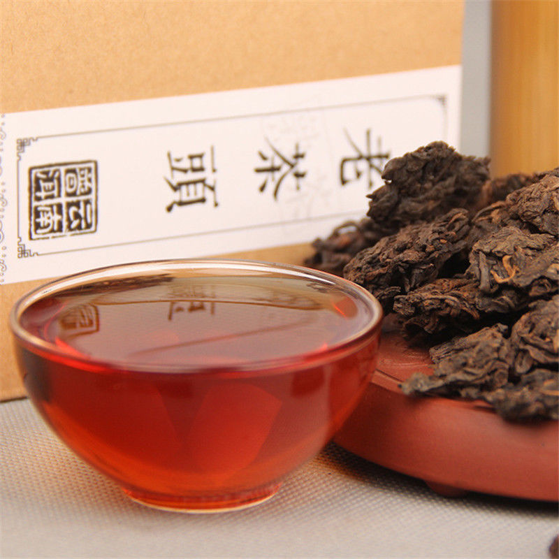 HelloYoungChina puer tea ripe tea 10 yrs old Pu-erh tree nature golden bud fully fermented