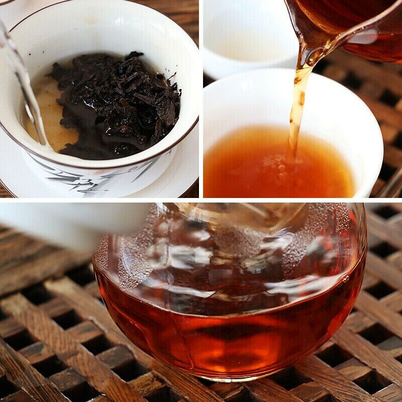 HelloYoung Cake Ba Jiao Ting Li Ming 7590 Yunnan Ripe Qizibing Tea Aged RIpe Puer Tea 357g