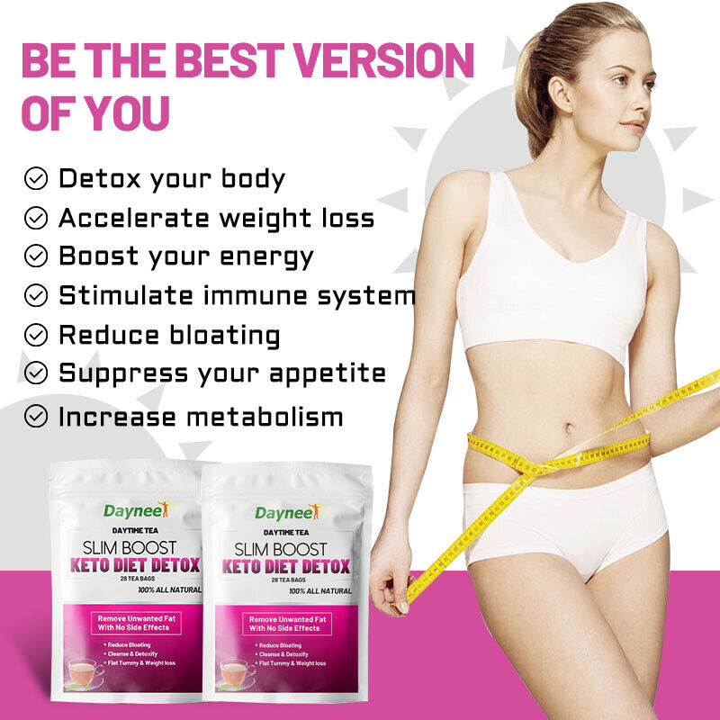 Slim Boost Keto Diet Detox Tea Flat Tummy Organic Herbal Weightloss Slimming Tea