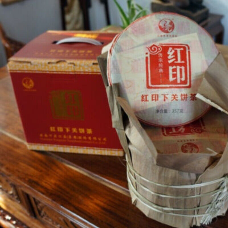 HelloYoung Yunnan Ancient Tree Pu Erh Cha Puer Tea Classic Red Seal Xiaguan Pu'er 357g