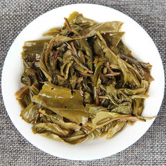 HelloYoung Puerh Raw Tea Brick 500g Golden Leaf Bingdao Ancient Tree Candy Sweet Tea Yunnan