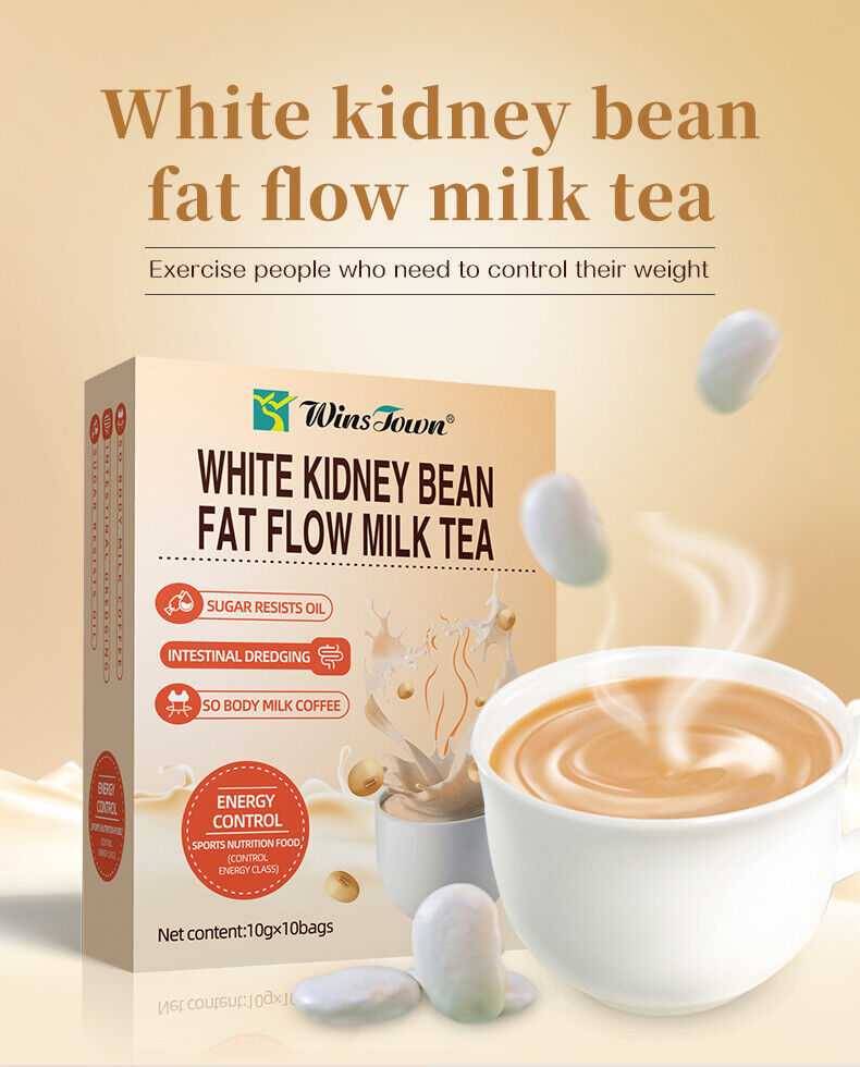 Slimming Tea Weight Loss White Kidney Beanfat Flow Milk Tea 10g*10 bags