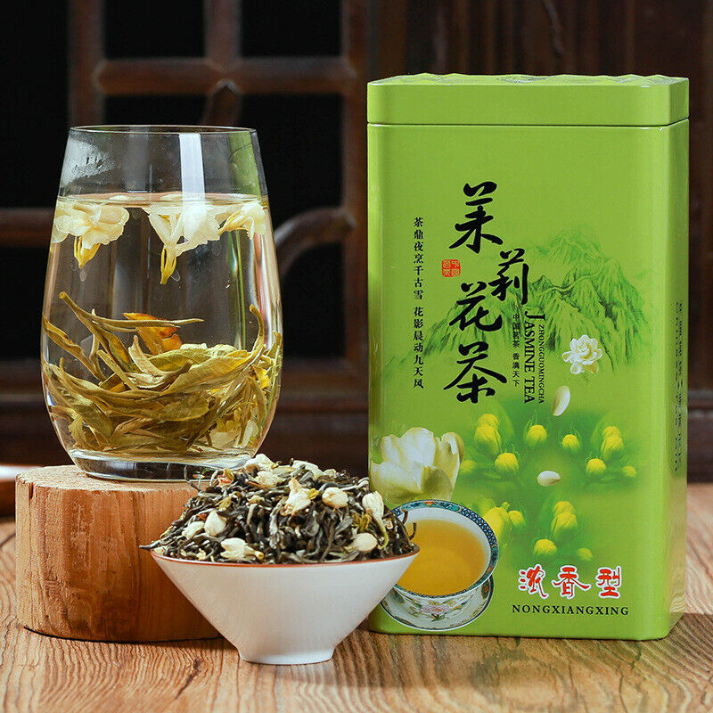 HelloYoung New Tea Jasmine Tea Strong Fragrant Cans Loose Green Tea Leaves Herbal Tea