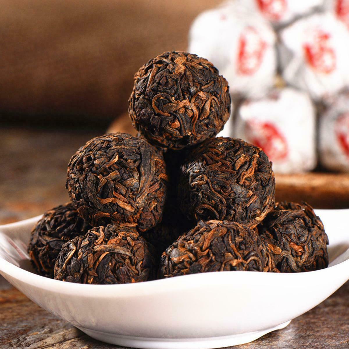 HelloYoung Cooked Tea Black Puerh Tea Premium Puer Tuo Cha Dragon Ball Mini Oyster Yunnan