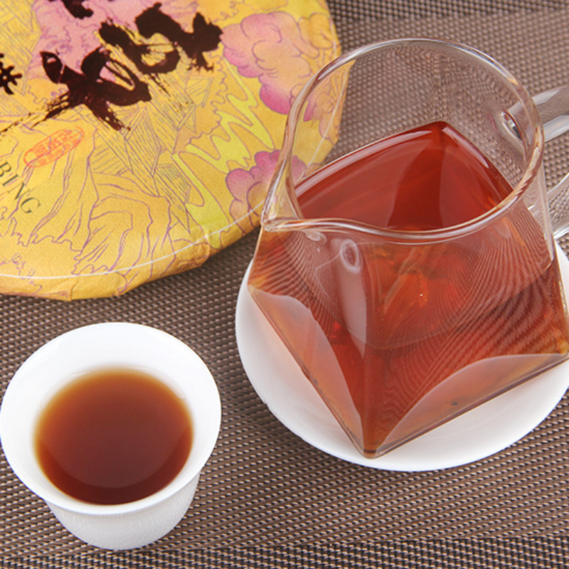 357g Puerh Tea Ripe Tea Golden Bud Banzhang Puerh Tea Cake Ancient Tree Ripe Tea