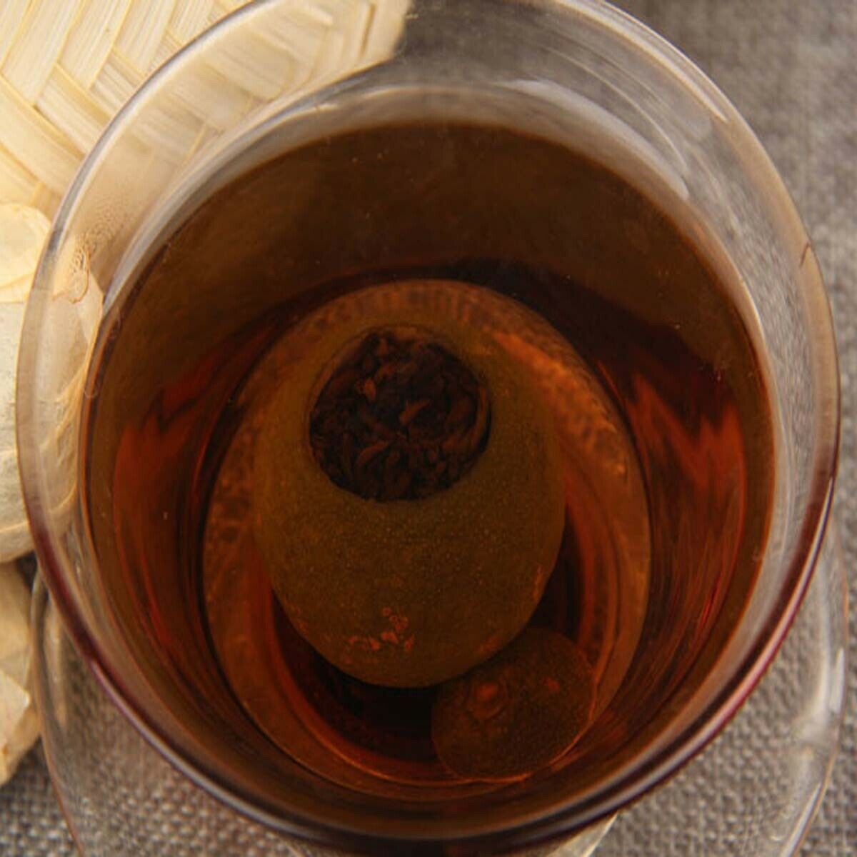 HelloYoung Puerh Tea Orange  Peel Ripe Puerh Tea Small Green Mandarin Shu Cha Barrel  250g