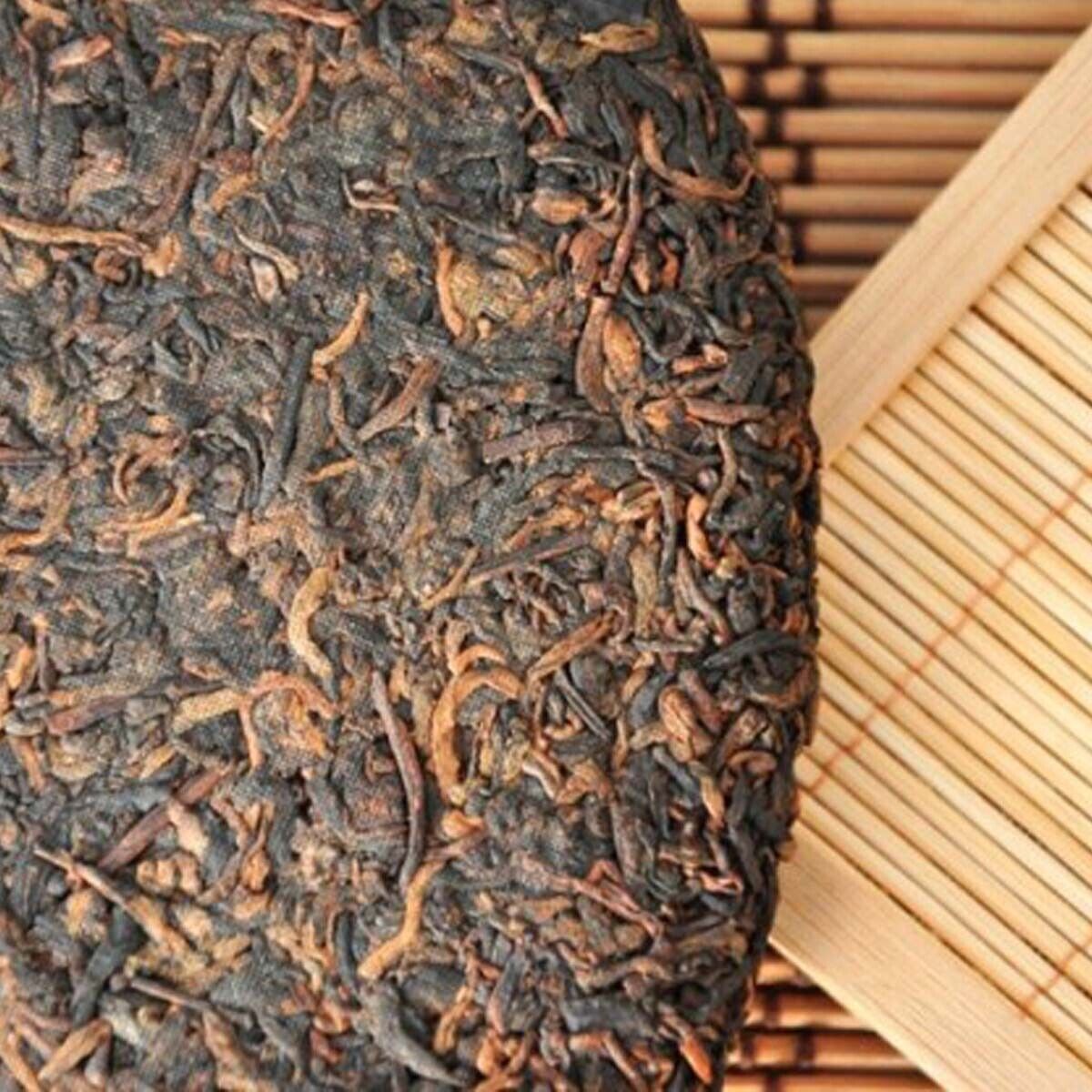 HelloYoung Premium Aged Tribute Cake Ripe Puer Cake Healthy Care Puer Cooked Black Tea 357g