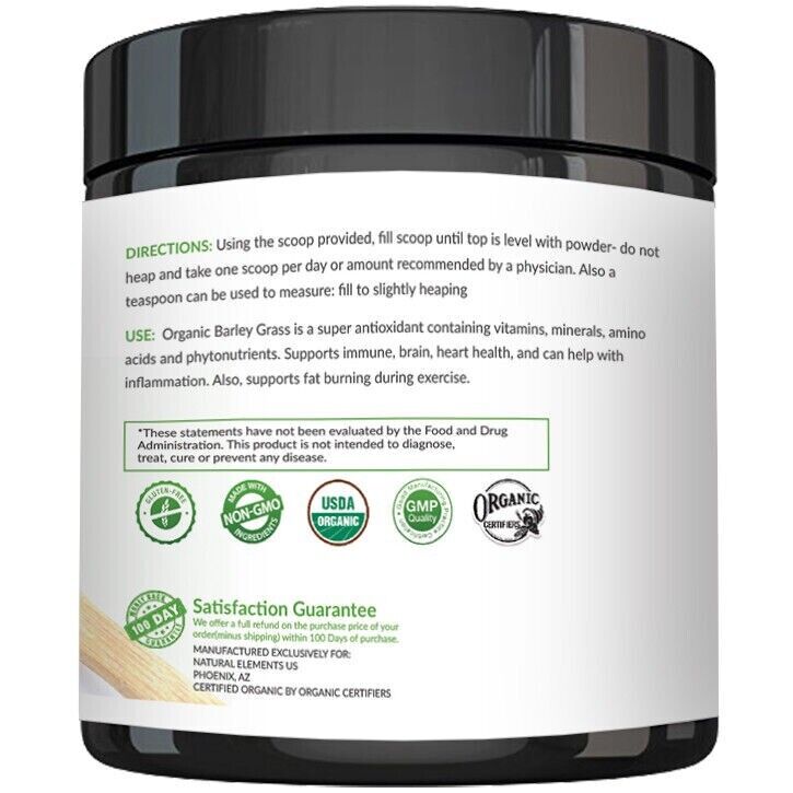 Barley Grass Powder - USDA Certified Organic Barley Grass Powder - Non-GMO