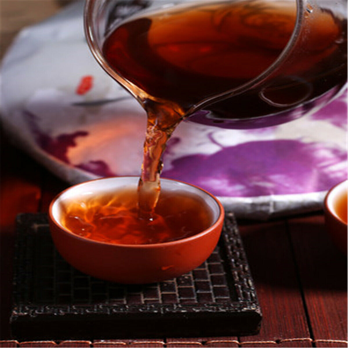 HelloYoung Material Black Tea Pu-Erh Tea Ripe Tea Yunnan Purple Bud Puer Old Tree Pure 357g
