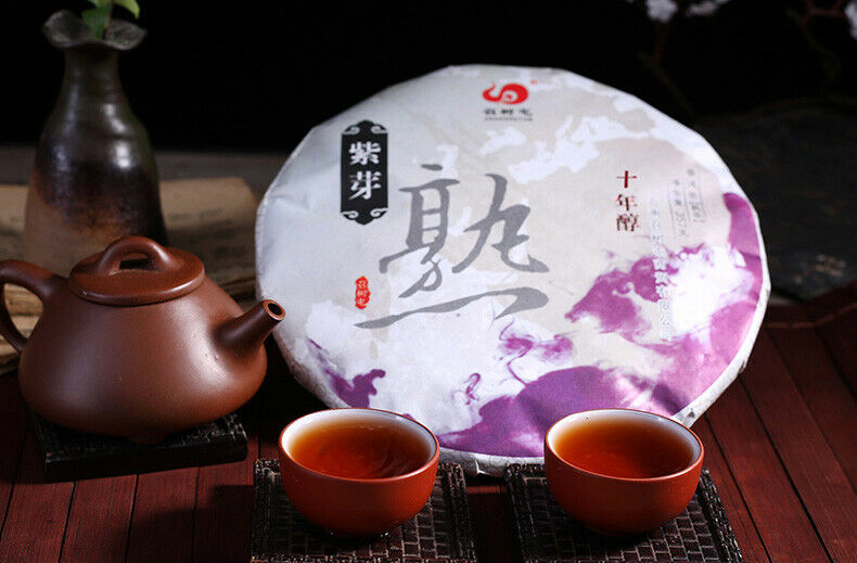 HelloYoung Pu-Erh Tea Ripe Tea Yunnan Purple Bud Puer Old Tree Pure Material Black Tea 357g
