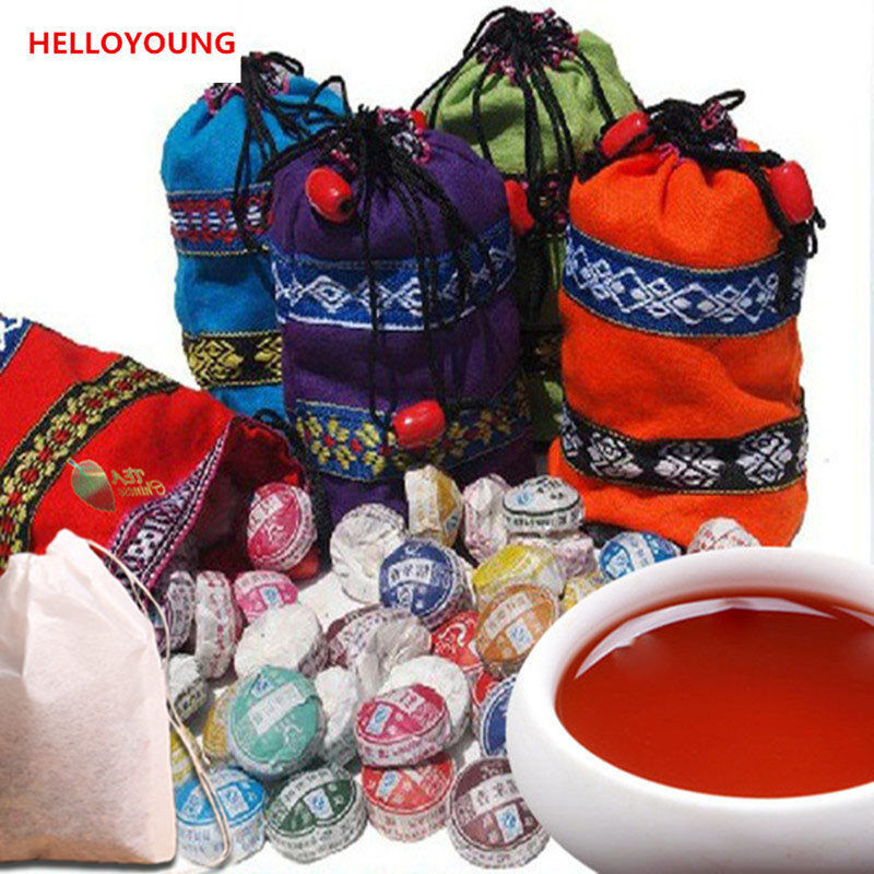 HelloYoung Cha Cooked Pu'er Tuo Tea10 Kinds of Different Pu-erh TeaTop-grade Mini Puer Tea