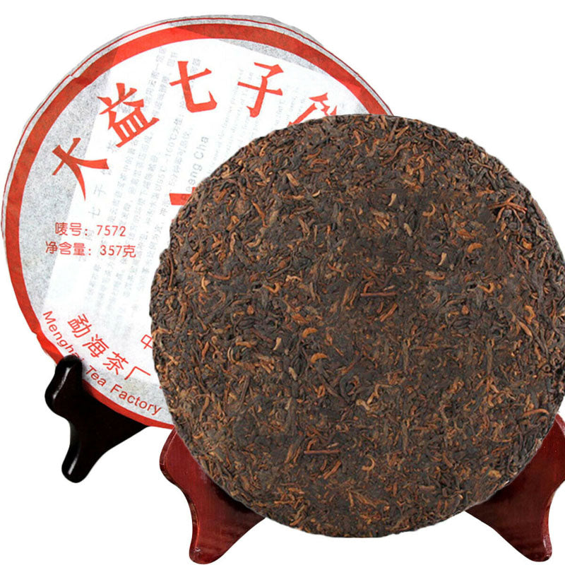 HelloYoung 357g Ripe Pu-erh Tea Menghai Dayi Classic Tea Puer Chinese Cooked Puerh Tea Black Tea