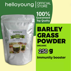 HelloYoung Unsweetened Premium Organic Barley Grass Powder 250g Non-GMO Gluten-Free Soy-Free Vegan & Paleo – Daily Greens Booster