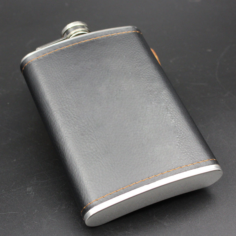 High Quality Stainless Steel 9 Oz Hip Flask Leather Whiskey Wine Bottle Retro Engraving Alcohol Pocket Flagon With Box Gifts