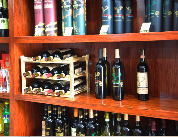 Quality Wooden Wine Bottle Holders Creative Practical Collapsible Living Room Decorative Cabinet Red Wine Display Storage Racks