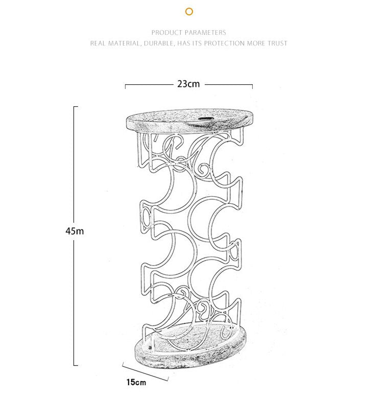 G- style Wooden Stable Wine rack oval wooden bottom iron art six bottle wine rack dining table wine cabinet decoration