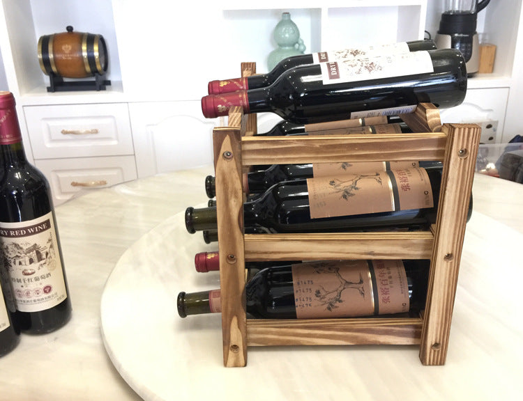 Quality Wooden Wine Bottle Holders Creative Practical Collapsible Living Room Decorative Cabinet Red Wine Display Storage Racks