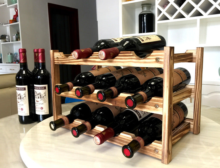 Quality Wooden Wine Bottle Holders Creative Practical Collapsible Living Room Decorative Cabinet Red Wine Display Storage Racks