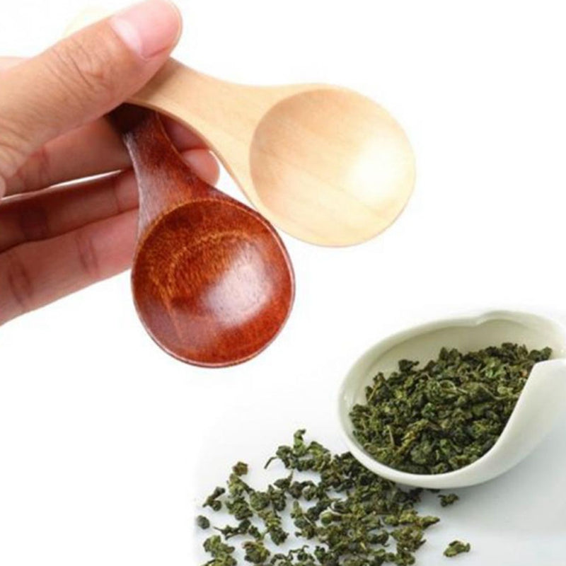 1Pcs Hot Selling Small Little Mini Natural Wooden Spoon Scoop Tea Honey Coffee Condiment Salt Sugar Spoon