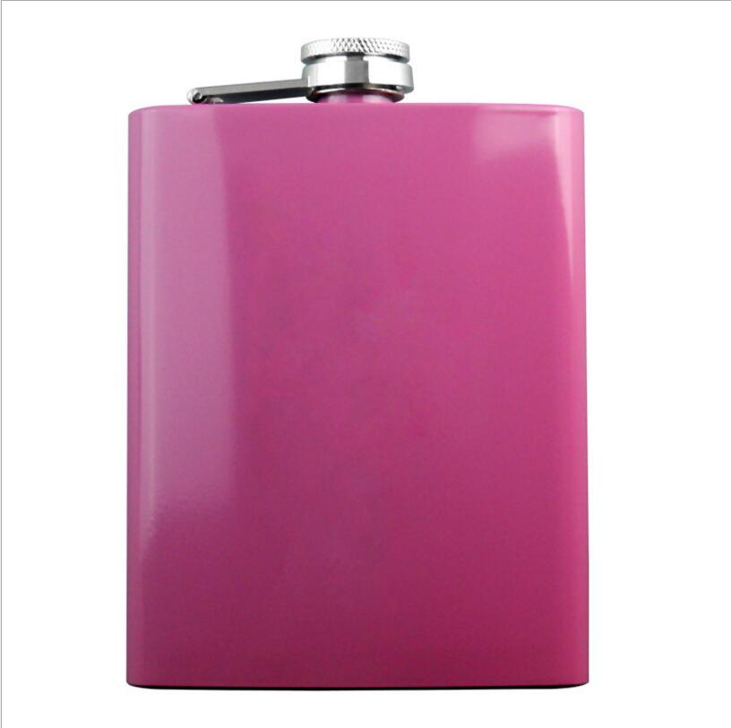 Rose Pink 8oz Hip Flask Women Portable Stainless Steel Flagon Pocket Flask For Whiskey With Gift Box
