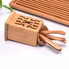 6 Pcs/set Handmade Kung Fu Tea Sets Vintage Puer Knife Spoon Tea Tools Set Tea Ceremony Utensils Chinese Bamboo Clip Strainer