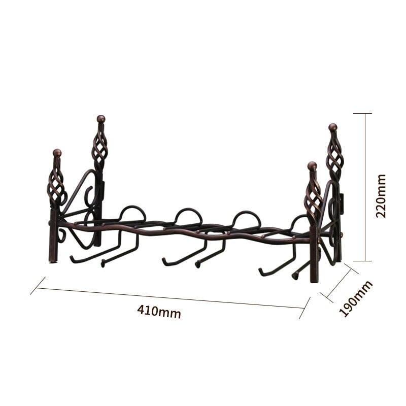 Wall-mounted four-bottle six-cup wine rack Wine Storage Shelf Hanging Shelf Barware Supplies Bar Wall Decor