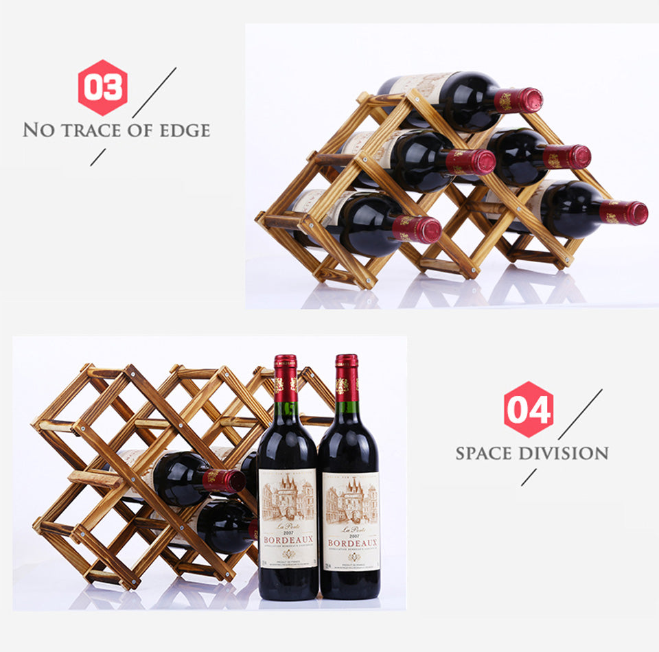 Quality Wooden Wine Bottle Holders Creative Practical Collapsible Living Room Decorative Cabinet Red Wine Display Storage Racks