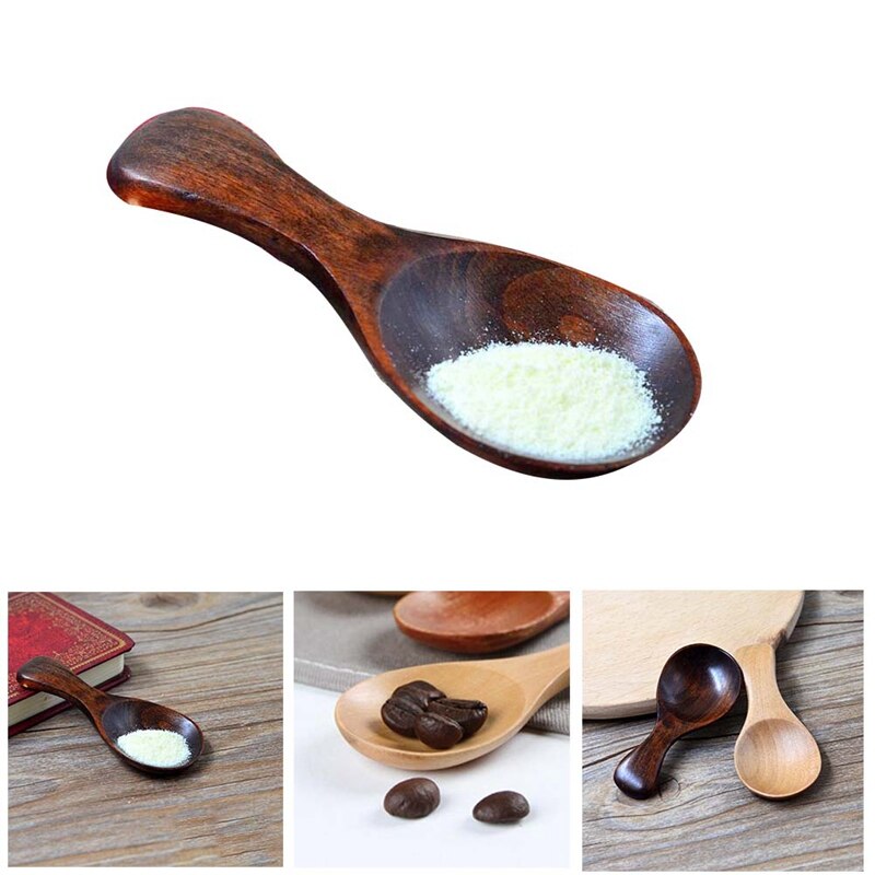 1Pcs Hot Selling Small Little Mini Natural Wooden Spoon Scoop Tea Honey Coffee Condiment Salt Sugar Spoon