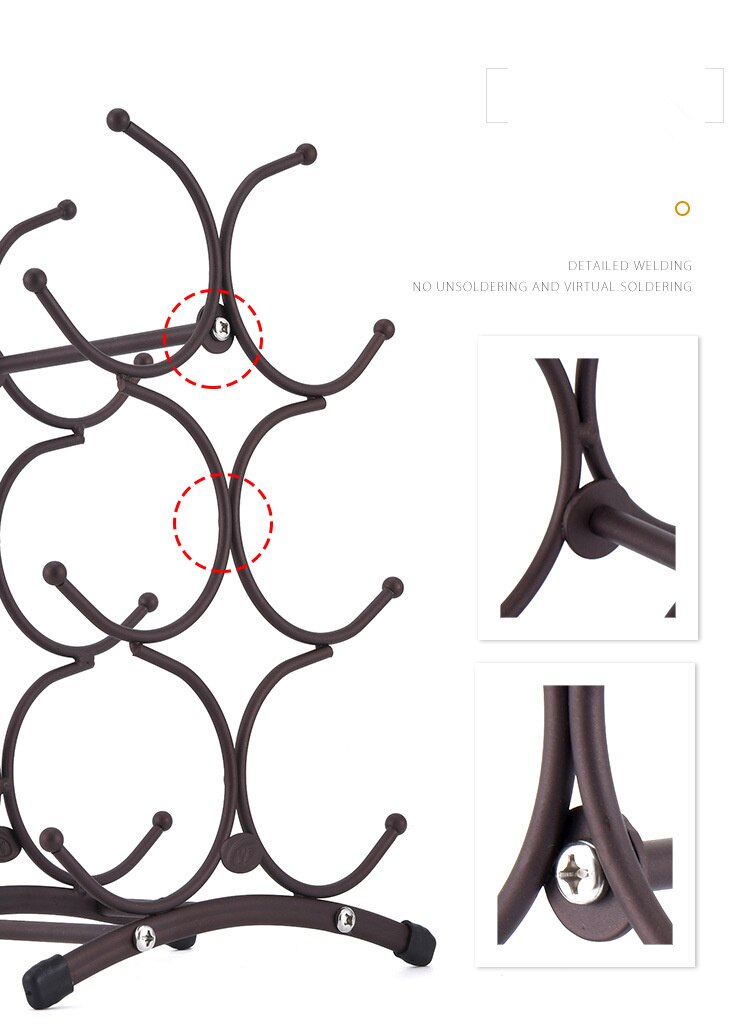 Creative European Retro Wrought Iron Wine Rack Home Desktop Decoration Rack Bar Wine Cellar Bar Supplies Home Furnishing