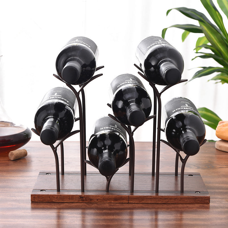 Metal Wine Rack Modern Crafts Artwork Gift Wine Holder Figurine Creative Wine Bottle Stand Home Decoration Accessory