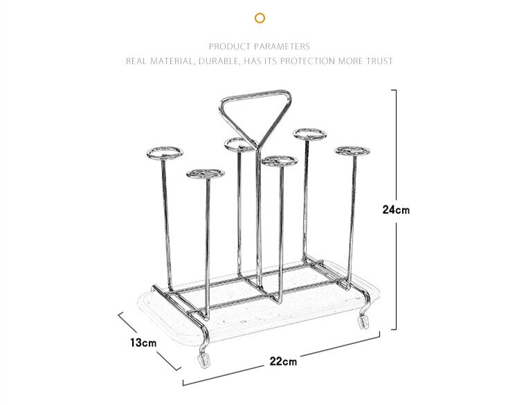 Metal Glass Cup Water Storage Shelf Drying Cup Drainage Organizer Kitchen Stand Glass Holder Drain Rack for Home Kitchen