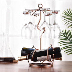 Tools Cup Glass Hanger Retro Storage Stemware Holder Kitchen Wine Bars Champagne Drying Rack Wrought Iron with 6 Hooks