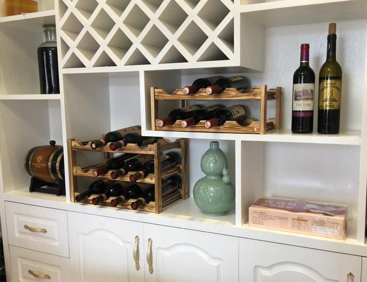 Quality Wooden Wine Bottle Holders Creative Practical Collapsible Living Room Decorative Cabinet Red Wine Display Storage Racks