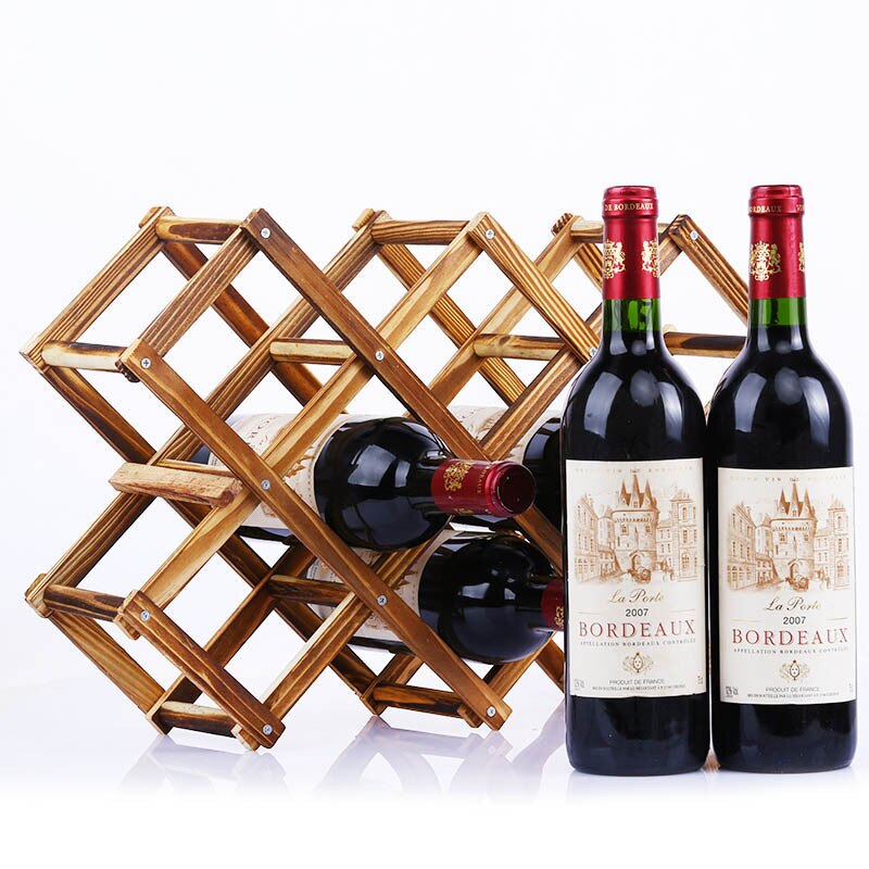 Quality Wooden Wine Bottle Holders Creative Practical Collapsible Living Room Decorative Cabinet Red Wine Display Storage Racks