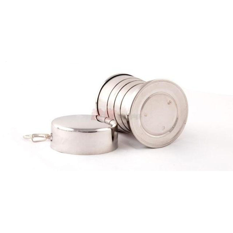 60ml 150ml 250ml Stainless Steel Camping Folding Cup Portable Outdoor Travel Demountable Collapsible Cup With Keychain
