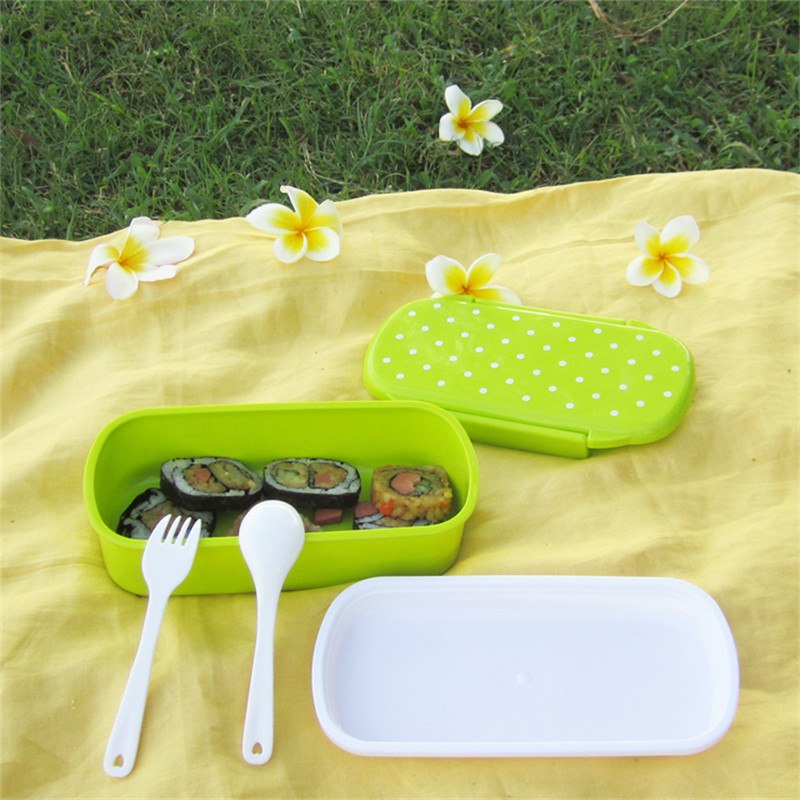 CJ005 Bento lunch boxSingle small boxes candy-colored dots microwave lunchbox food grade small children