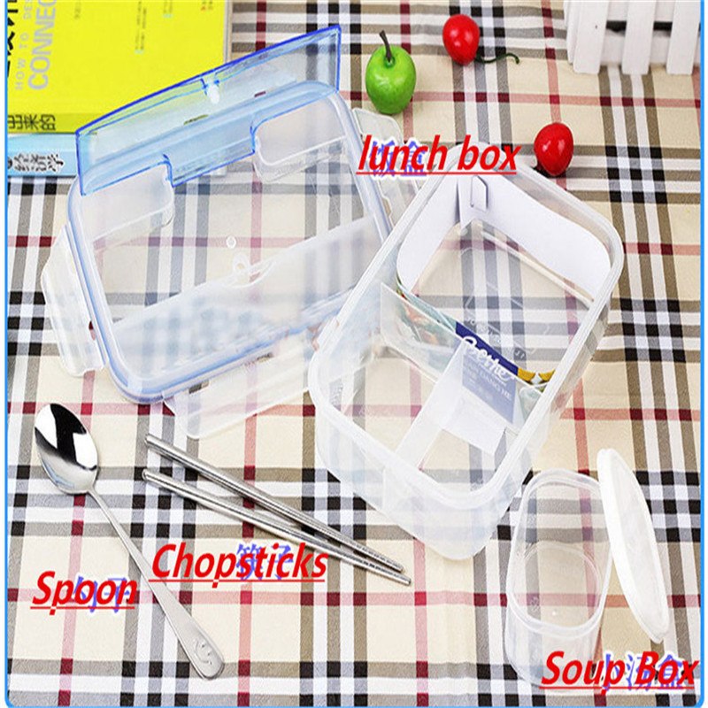 CJ030 Single Buckle Around LunchBox Can Microwaveoven LunchBox Tableware Single Plastic Bento LunchBoxes