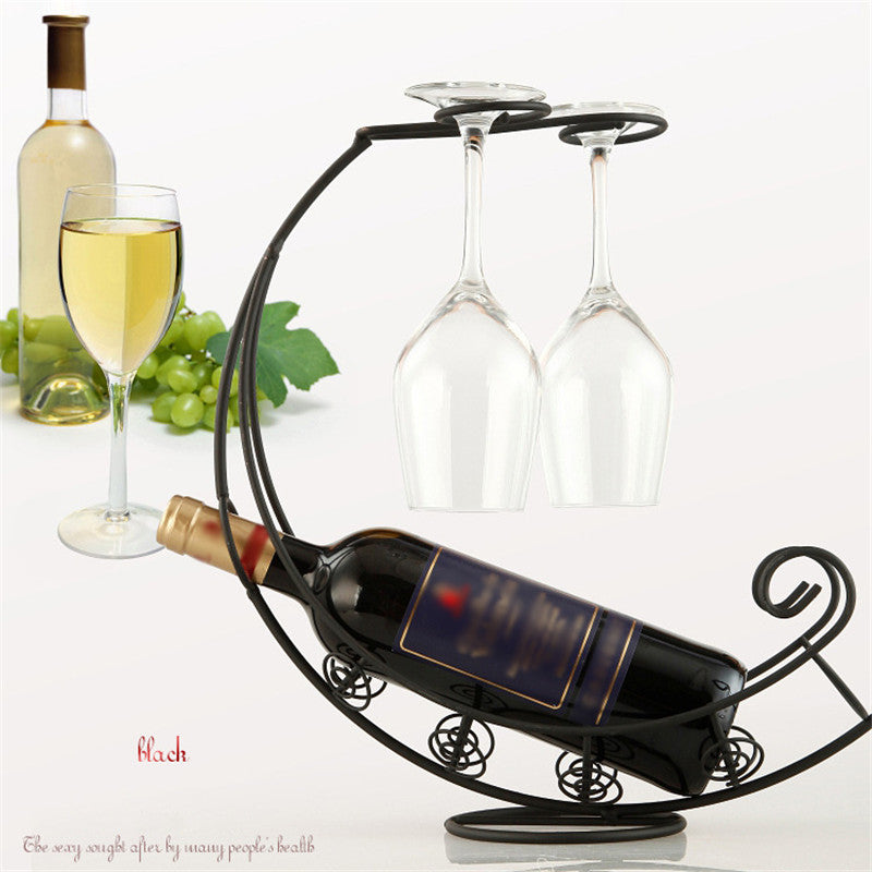 Metal Antique Black/Bronze Metal Wine Bottle Champagne Storage Holder Rack Bar Stand Bracket Display Stand Bracket Decor