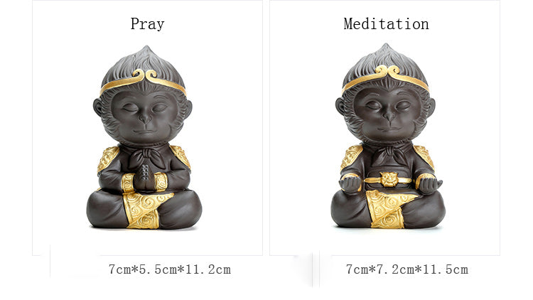 Chinese Purple Clay Kung Fu tea Set Tea Pet Monkey King Tea Accessories for puer Oolong Tea Home Deco